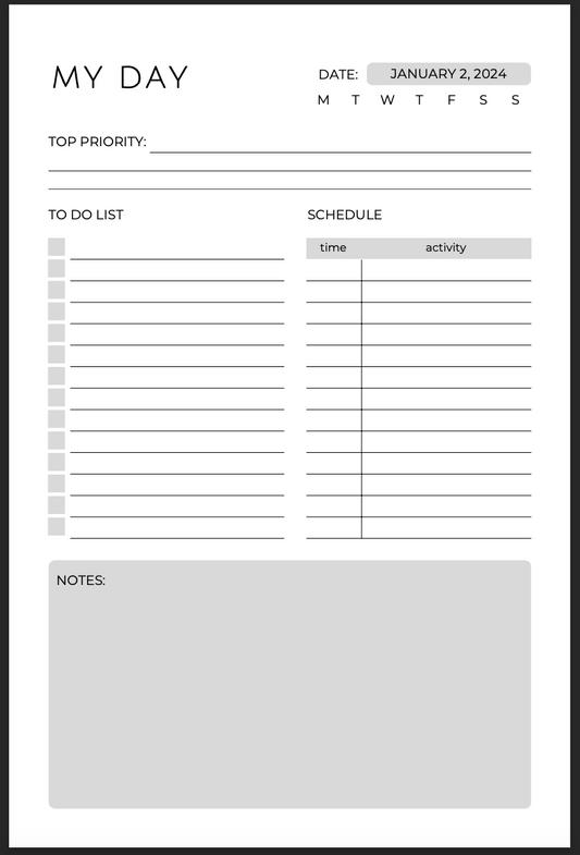 2024 Daily Planner | 6" x 9" Spiral Notebook