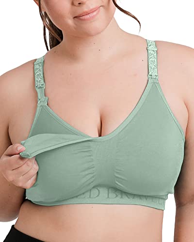 Sublime Hands Free Busty Sports Pumping & Nursing Bra | Patented All-in-One Pumping Bra for F,G,H,I Cups (Cactus, Small-Busty)